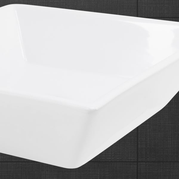 ML-Design Waschbecken aus Keramik in Weiß glänzend 41x41x12 cm Quadratisch, Moderne Aufsatzwaschbecken, Design Waschtisch Aufsatz-Waschschale Waschplatz Handwaschbecken, für das Badezimmer / Gäste-WC