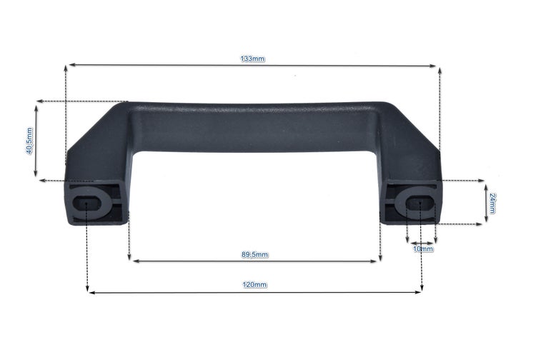 Griff mit Maßangaben, 133 mm breit