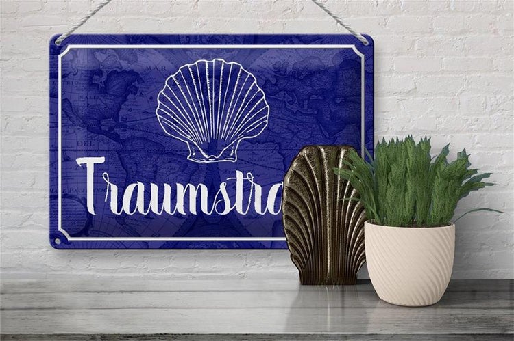 Blechschild Spruch 30x20cm Traumstrand Meer Urlaub