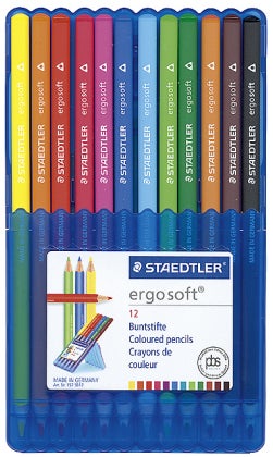 STAEDTLER Buntstifte ergosoft 157, 12er Set Optimaler Griff für ermüdungsfreies Malen. In 12-er Box