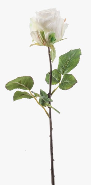 Künstlicher Geweihfarn in einem dekorativen Topf mit Steinoptik.