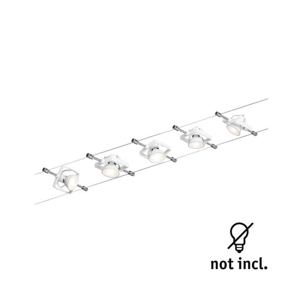 Seilsystem Mac II Basisset GU5,3 max. 5x10W dimmbar 230/12V Weiß