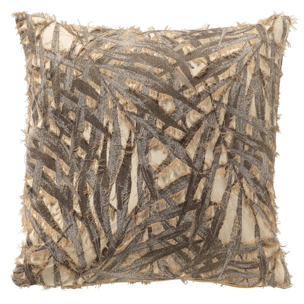 Dekokissen mit abstraktem Muster und Fransen