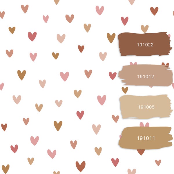 Herzmuster und Farbfelder mit Nummern