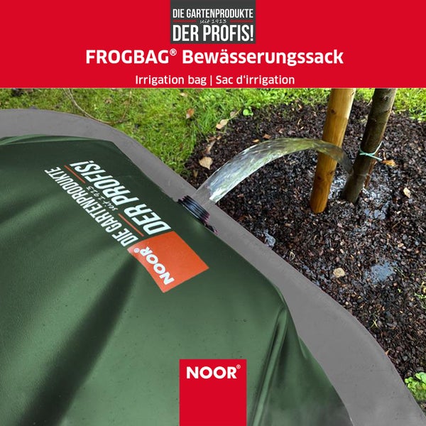 Bewässerungssack für Bäume FROGBAG TOGO - 80 Liter - mobiler Wassersack als Bewässerungsbeutel für Schubkarre - aus reißfestem PE-Gewebe 520g/m²