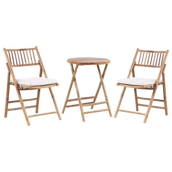 Bistro Set klappbar SAVELLETRI Bambusholz Braun