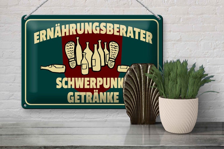 Blechschild Spruch 30x20cm Ernährungsberater Getränke