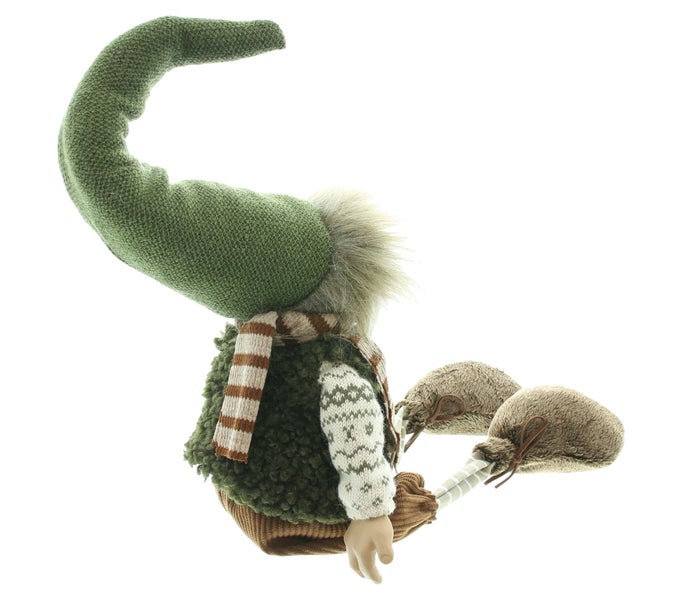 Dekorative Elfenfigur mit Mütze, Weste und Schal