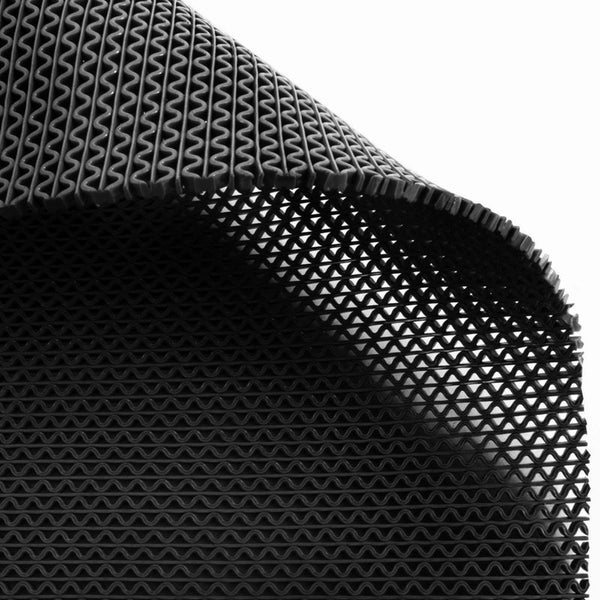FLOORDIREKT Hygienematte für Barfußzonen - UV beständig - Schwarz - 90 x 250 cm