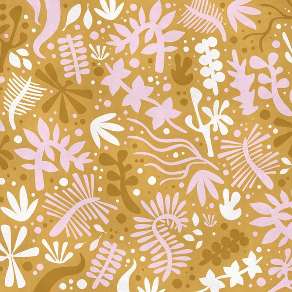 Abstraktes Muster mit Pflanzenmotiven