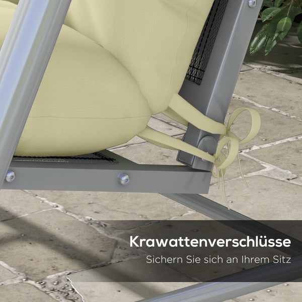 Gartenstuhlpolster mit Krawattenverschluss zur Befestigung am Stuhlrahmen