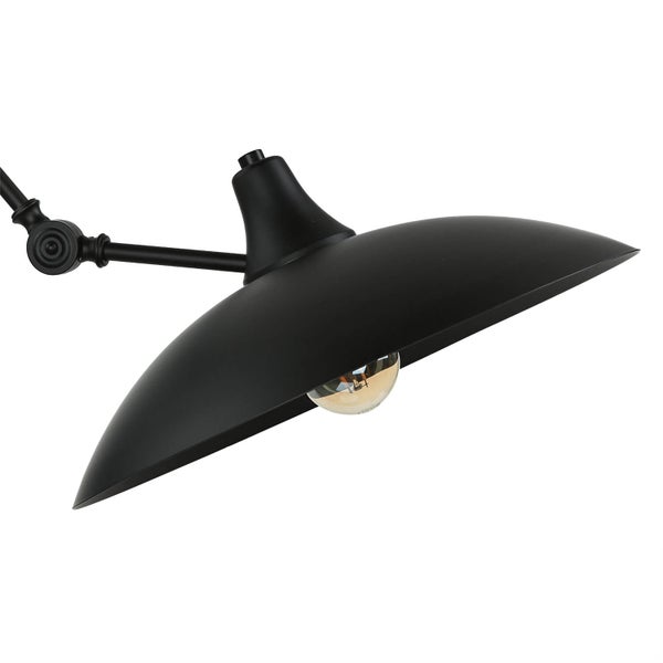 Schwarze Lampe mit verstellbarem Arm für Wandmontage