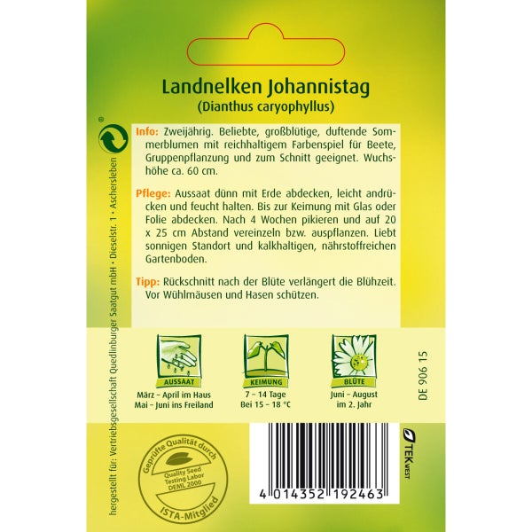 Land-Nelken Johannistag Samen von Quedlinburger SAATGUT