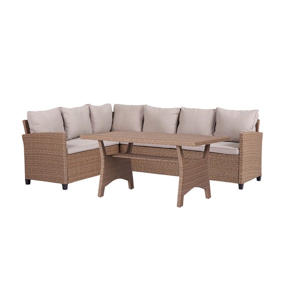 Ester Sofa-Set 2 Teile mit Kissen. Sofa Wendbar natur. 175 X 67 X 73 cm