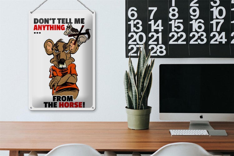 Blechschild Spruch 20x30cm Don't tell me from the horse