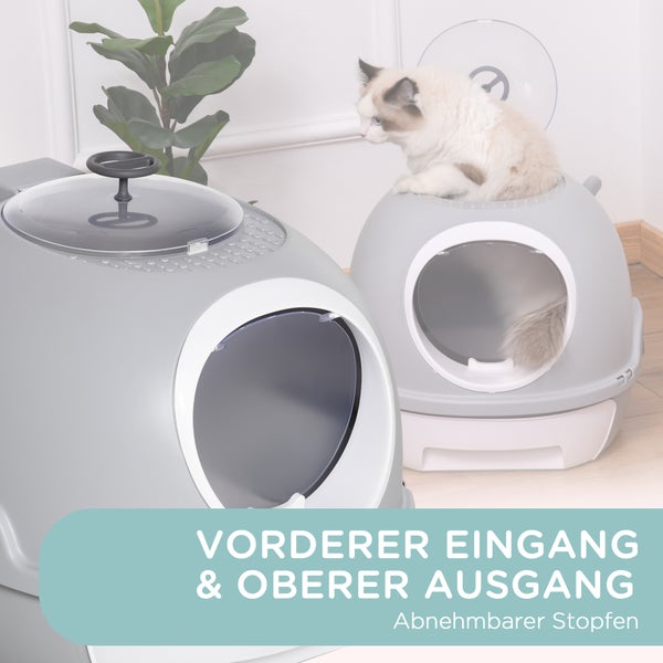 PawHut Katzentoilette, B47 x T55 x H44 cm, PP, ABS, Grau