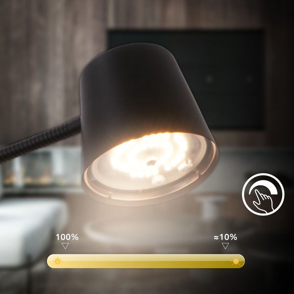 Akku Stehleuchte mit Touchdimmer 5,5W 500 lm 2700 K H 1,26 m Cielo schwarz