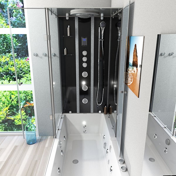 Whirlpool Dusche Kombination K05-R33-WP Duschtempel 90x180 cm