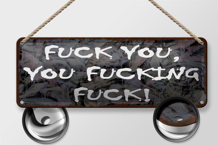 Blechschild Spruch 27x10cm fuck you you fucking fuck Dekoration