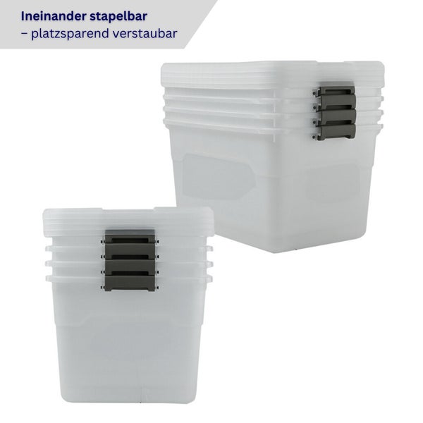 Stapelbare Aufbewahrungsboxen aus Kunststoff