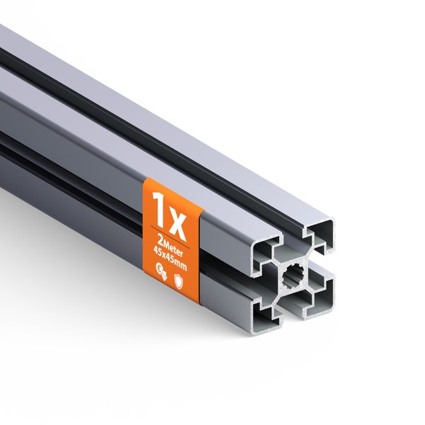 Aluminiumprofil, 2 Meter lang, 45x45 Millimeter