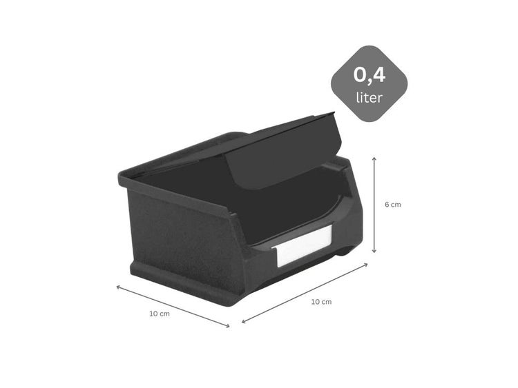 PROREGAL SuperSparSet 48 x Leitfähige Sichtlagerbox 1.0 Mit Abdeckung HxBxT 6 x 10 x 10 cm 0,4 Liter ESD Sichtlagerbehälter Sichtlagerkasten