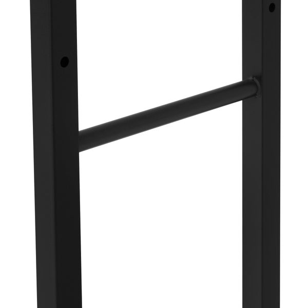 ML-Design Verstellbare Kaminholzregal Metall Schwarz, 40-65x100-150x25 cm, Kaminholzlager mit 4 Haken, Brennholzregal Stahl, Kaminholzständer Innen/Außen Kaminholzhalter Feuerholzregal für Kamin/Ofen