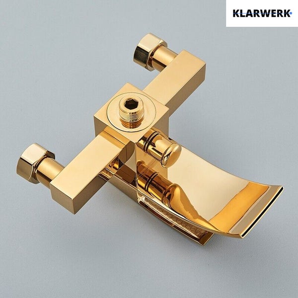 Klarwerk Badewannenarmatur mit Wasserfallauslauf aus Metall.