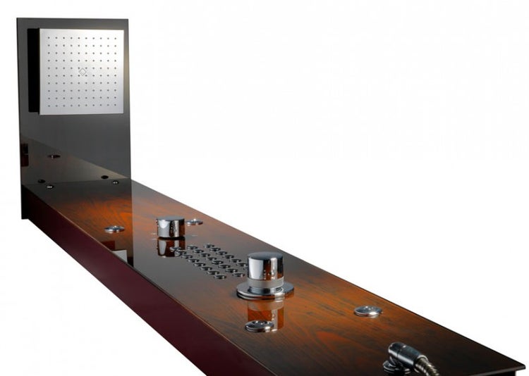 XXL Glas Duschpaneel Mahagoni mit 4 Massagejets Thermostat