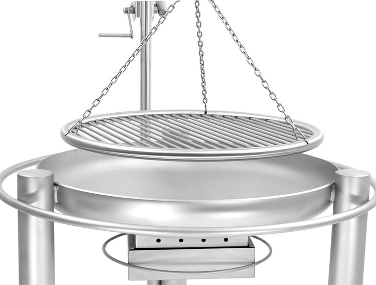 Libatherm Edelstahl-Schwenkgrill 70 cm Grillgalgen und Feuerschale mit Ascheschublade