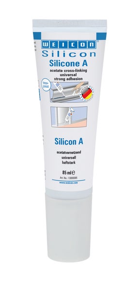 WEICON Silicon A|acetatvernetzender und fungizid eingestellter Dichtstoff|85 ml|transparent