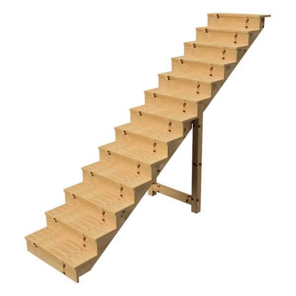 Holztreppe mit zwölf Stufen