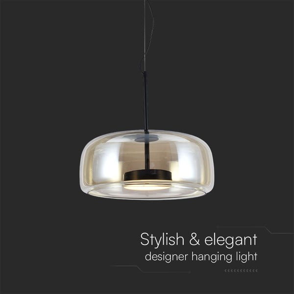 Designer-Hängeleuchte mit Glasschirm