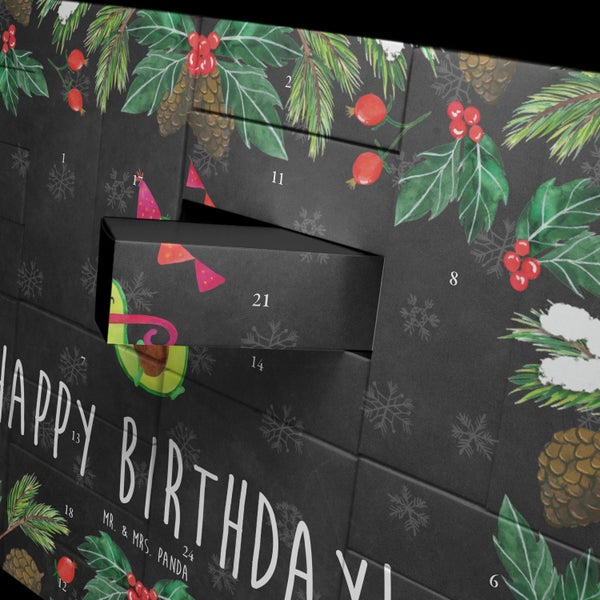 Mr. & Mrs. Panda Befüllbarer Adventskalender Avocado Geburtstag - Schwarz