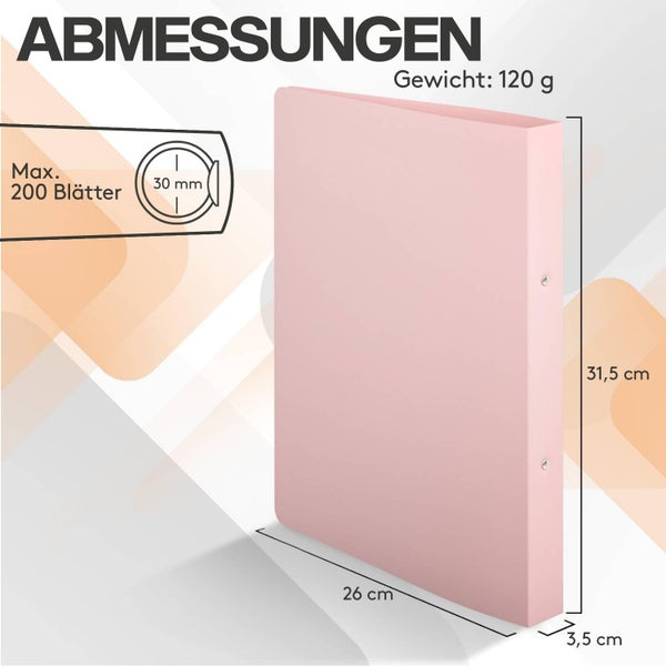 ACROPAQ - 8 x Ringbuch A4 - Mit 2 Ringen, Mit Rückenetiketten, Rückenbreite 3,5 cm, Erde, Natur Farbkollektion - Ringhefter, Ringordner, Ordner A4 Schmal, Ringmappe A4, Schulordner