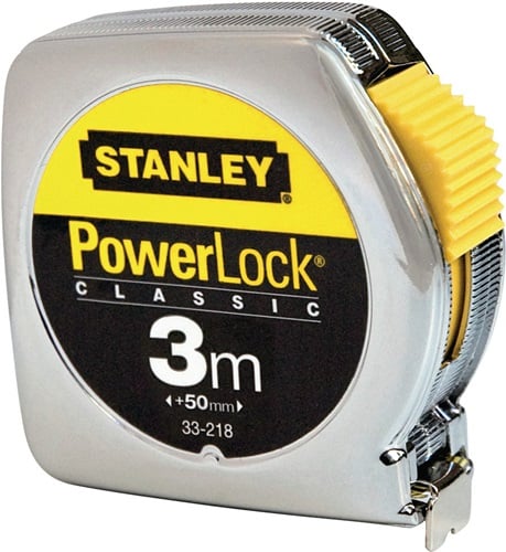 STANLEY Taschenrollbandmaß PowerLock L.3m B.12,7mm mm/cm EG II Ku.Clip SB - 0-33-238