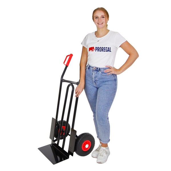 PROREGAL Sackkarre Rhino XL Schaufel HxBxT 104 x 60 x 50 cm Tragkraft 250 kg Pannensichere Räder Schwarz
