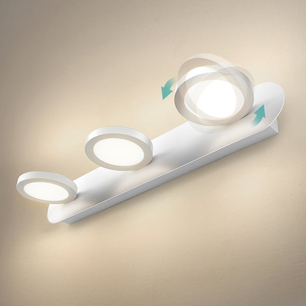 EMKE LED Spiegelbeleuchtung mit 3 LED-Lichtern, 500x75x130 mm, IP20, Mattweiß, 4000K, 15W, Hoher Farbwiedergabeindex >80Ra