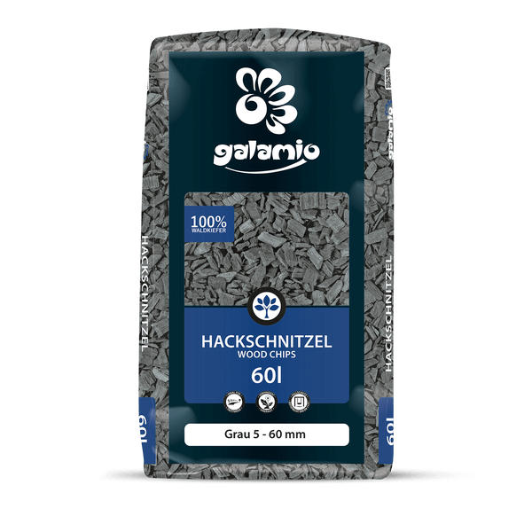 Packung Holzhackschnitzel, Grauton, 5 bis 60 Millimeter