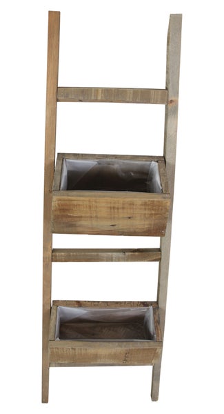 FRANK FLECHTWAREN | Pflanzleiter Rustikal, HOLZ, FOLIE, 110 x 41 x 26 cm