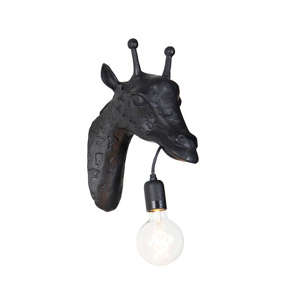 Klassische Wandleuchte Schwarz - Tier Giraffe