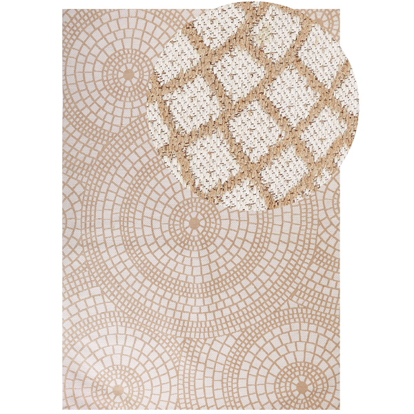 Teppich ARIBA Weiß Beige 160 x 230 cm Jute