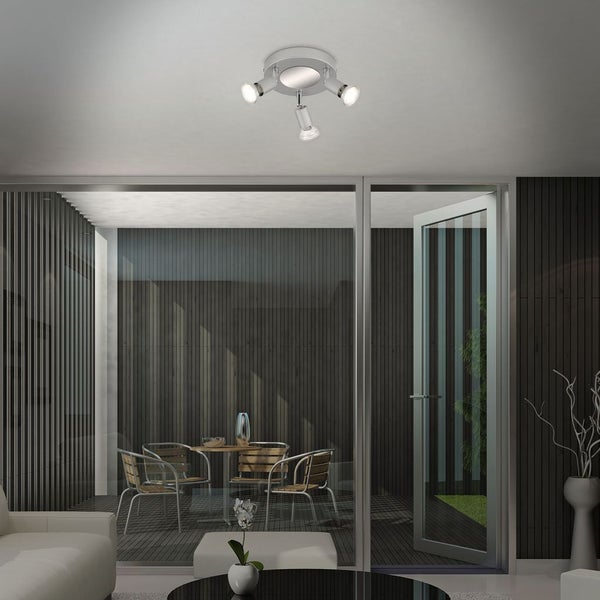 LED Spotleuchte Deckenleuchte 3xGU10 9W schwenkbar Metall Titan Ø16cm Briloner