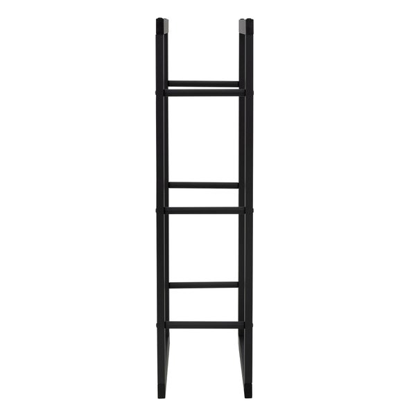 ML-Design Kaminholzregal 60x100x25cm rechteckig Schwarz aus Metall, Innen/Außen, Brennholzregal Holzaufbewahrung aus beschichteter Stahl, Kaminholzständer Kaminholzhalter Feuerholzregal für Kamin/Ofen