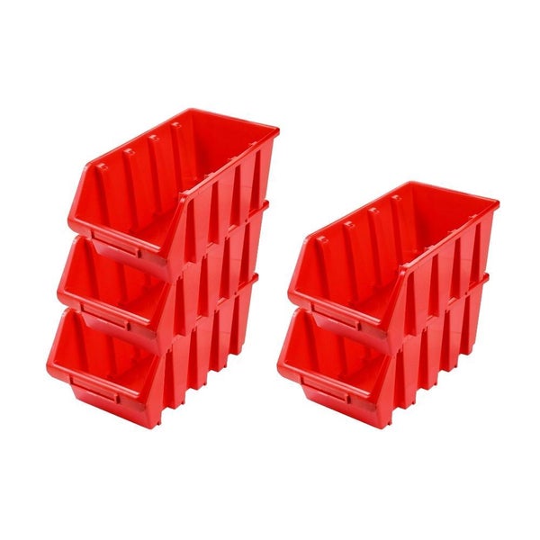 PROREGAL SuperSparSet 5x Sichtlagerbox 4 HxBxT 15,5 x 20,4 x 34 cm Polypropylen Rot