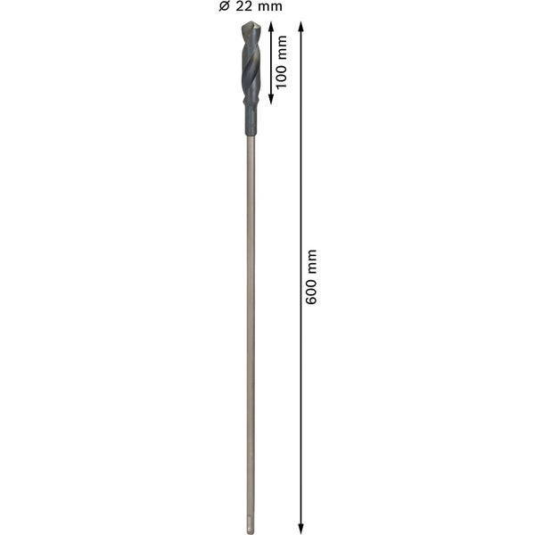 Holzbohrer mit einer Länge von 600 mm und einem Durchmesser von 22 mm