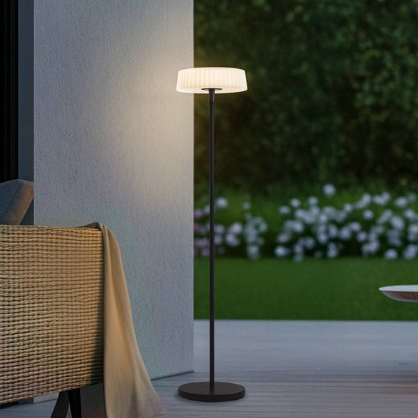 Lindby LED Solarleuchte außen Samine dimmbar (spritzwassergeschützt (Modern) in Schwarz aus Metall (1 flammig, ) - Solarlampe Garten