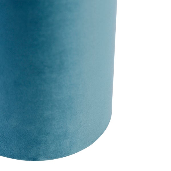 Lampenschirm aus Velours blau mit goldener Innenseite 15/15/25