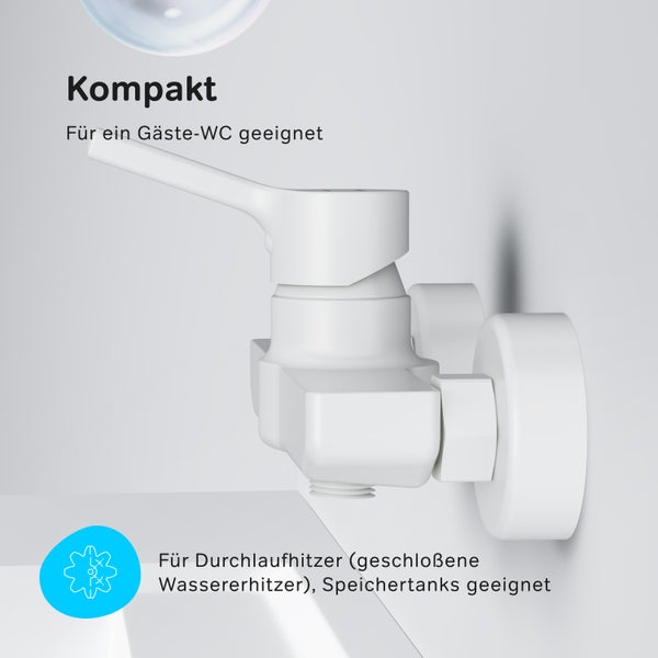 Einhebel Wannenarmatur in Mattweiss von AM PM mit Anzeige der verfügbaren Farbvarianten Chrom, Mattschwarz und Mattweiss.