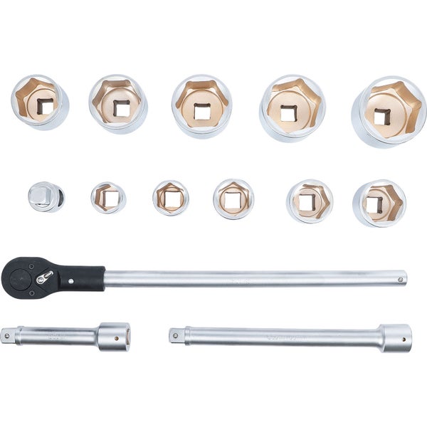 Steckschlüsselsatz mit Ratsche und Verlängerungen